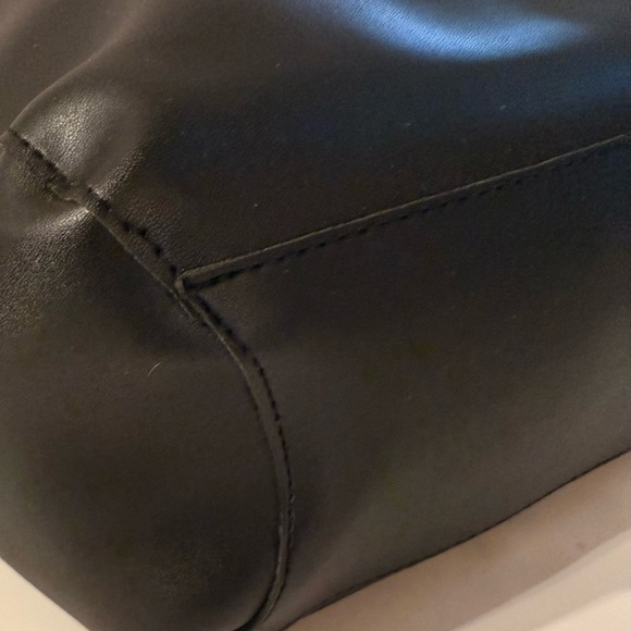 Koton Made In Turkey Hobo Shoulder Tote Studded Strap Velvet Front Patch Black - Picture 8 of 16